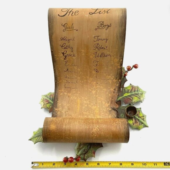 Santa´s Gift List Holly Leaves & Berries Christmas...